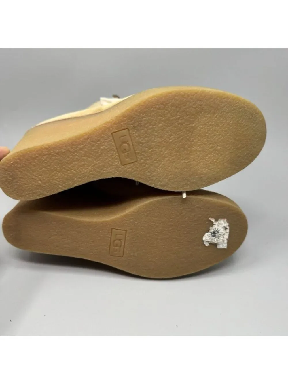 UGG Kiernan Womens 6.5 Sheep Skin Platform Wedge Ankle Lace-up Booties Tan